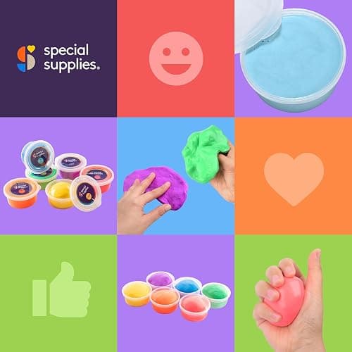 Special Supplies Therapy Putty for Kids and Adults - Resistive Hand Exercise Stress Relief Therapy Putty Kit, Set of 6 Strengths, 3 Ounces of Each Putty thumbnail 9