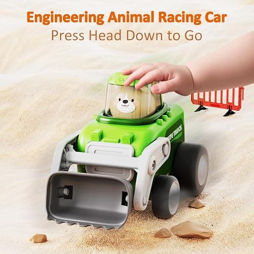 Eterfun Press to Go Car Toy for Toddlers 1-3, 4 in 1 Engineering Vehicle Racing Cars Infant Play Set, Push and Go Car Baby Toys for 6-9-12-18 Months, 1st Birthday Gifts for 1-2 Years Old Boys Girls thumbnail 3