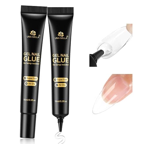 UNA GELLA Strong Nail Glue Gel, 15ml*2pcs No U V/Lamp Needed Nail Gel Glue, Quick Air Drying Semi Solid Nail Glue GEL, Super Strong NAIL G LUE For Press Ons Acrylic False Nails Tips Extension DIY Kit thumbnail 9