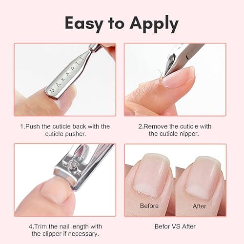 Makartt Pink Cuticle Trimmer Set with 2 Pushers, Nail Clipper & Nipper | Stainless Steel, Manicure Tools Kit for Women, Sharp, Ergonomic & Portable thumbnail 7