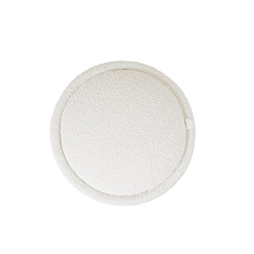 HomePop Storage Round Ottoman with Removable Lid |Homepop Home Décor|Upholstered Round Foot Rest Ottoman - Cream Boucle thumbnail 11