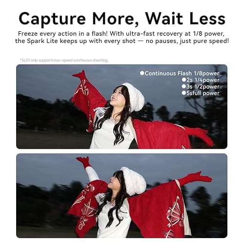 ULANZI SL02 Mini Flash Speedlite with Video Light, GN8 6500K Camera Mini Flashlight Fill Light for Canon Fuji Sony Nikon and Other More SLR Digital Cameras, 4 Power Levels Camera Flash Speedlight thumbnail 4