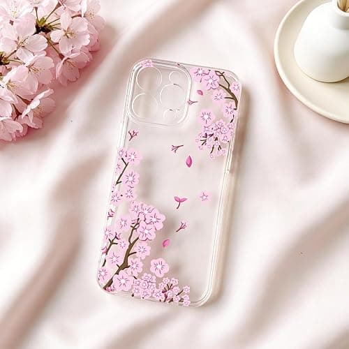 NITITOP for iPhone 16 Pro Case Clear Cherry Blossom Flower - Pink Leaf | Cute, Floral, For girls women, Girly, Aesthetic, Soft TPU, Precision camera cutouts, Protective, Shockproof thumbnail 5