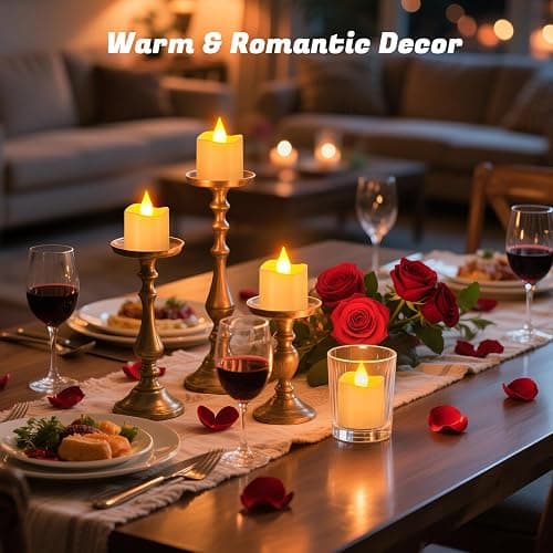 PChero Rechargeable Flameless Candles with Remote Timer & Charging Base | 12 Pack Votive Candles Battery Operated Tea Lights Flickering, LED Tealights for Home Wedding Halloween Fall Christmas Decor thumbnail 7