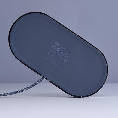 Einova Dual Classic Stone – Dual Wireless Charging Pad in Genuine Marble, Designed in Italy, Integrated 6 ft USB-C Cable, Smartphones, Wireless Earbuds, Smartwatches – Black Marquina Marble thumbnail 5
