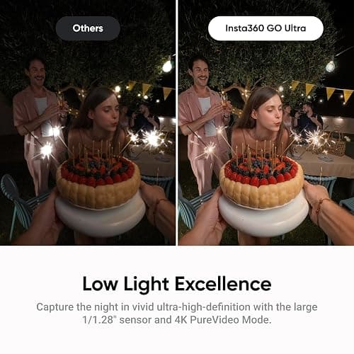 Insta360 GO Ultra Standard Bundle Midnight Black - Tiny Hands-Free 4K Cam, Lightweight & Portable, Low Light Excellence, Mount Anywhere, FlowState Stabilization, 200 Min Battery Life thumbnail 5