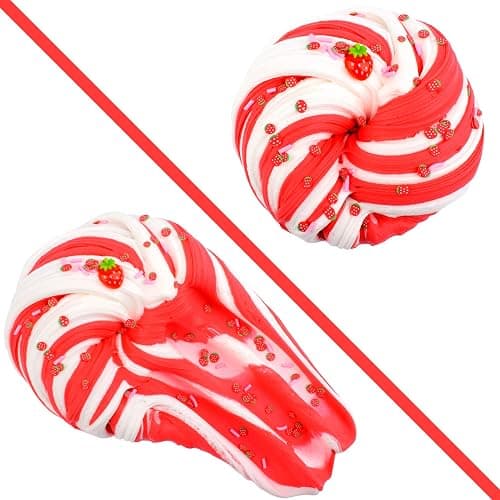 CIOAIWAE Butter Slime Kit,Strawberry Slime Super Soft and Non-Sticky, Party Favors Slime Toys for Girls Boys (7oz 200ML) thumbnail 4