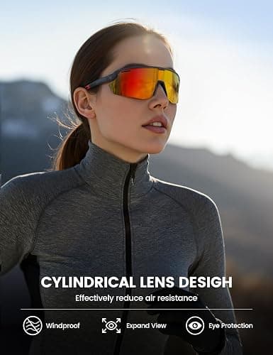 Lamicall 24g Polarized Sports Sunglasses for Men Women - UV400 Protection Sun Glasses Gifts for Running Cycling Baseball thumbnail 4