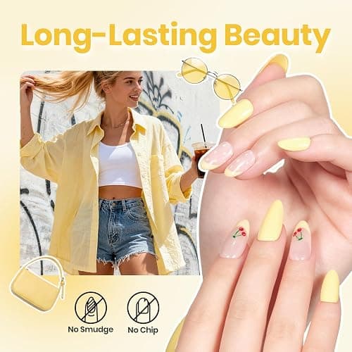 Beetles Soft Butter Yellow Nail Polish - 0.51Fl Oz/15ML, Pastel Yellow Nail Polish Quick Dry for Spring Nails, Long-Lasting Pastel Nails, Fingernail Art Effect for Manicure Salon thumbnail 2