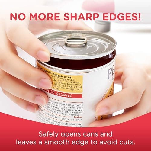 Kitchen Mama Auto Electric Can Opener: Open Your Cans with A Simple Press of Button - Automatic, Hands Free, Smooth Edge, Battery Operated, YES YOU CAN (Red) thumbnail 4