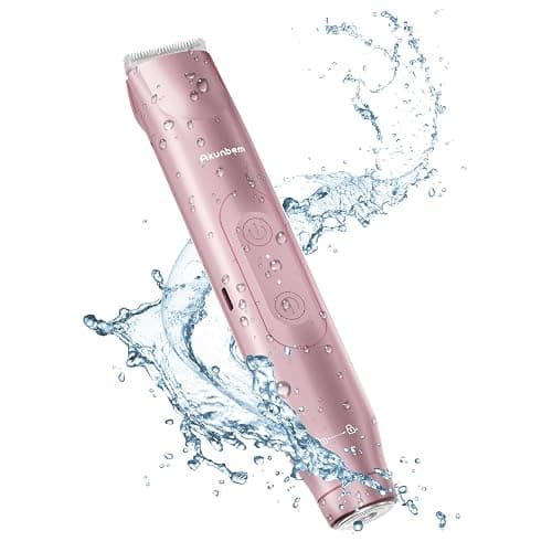 Akunbem Bikini Trimmer for Women - 2 in 1 Electric Razors for Women - Dual Head Electric Shaver - IPX7 Waterproof Wet & Dry Use Body Hair Trimmer and Facial Hair Remover for Bikini Underarm Leg Arm thumbnail 8