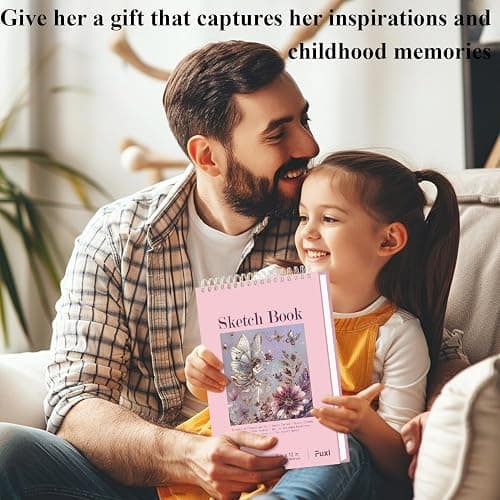 Cute Sketchbook Pink, 9"x12" Sketch Book for Teen Girls, 100 Sheets Girl Sketchbook 73lb/120gsm Drawing Paper for Kids, Art Supplies for Teens 14-16 Girls. thumbnail 9