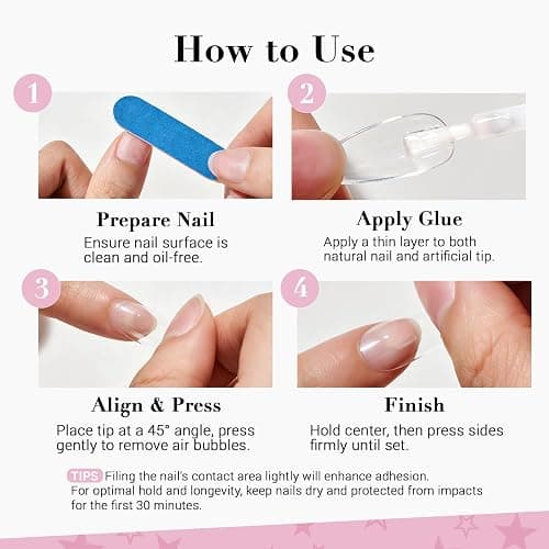 GLAMERMAID Super Strong Nail Glue for Press On Nails, Fast Drying Brush On Glue for Nail Tips & Acrylic Fake Nails, Long-Lasting, Maximum Strength, Mess-Free 15ml thumbnail 8