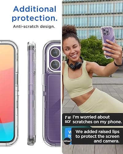 AICase Clear Case for iPhone 15 Pro Max,Heavy Duty Durable 3-Layer [Not Yellowing][Military Grade Drop Protection] Shockproof/DropProof Protective Cover for iPhone 15 ProMax Case thumbnail 8