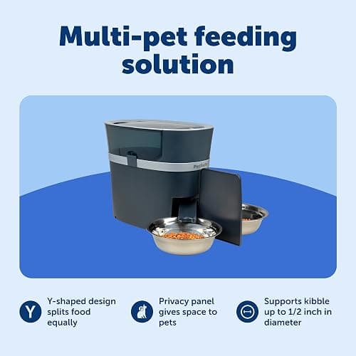 PetSafe 2-Pet Meal Splitter with Bowl - Designed for PetSafe Smart Feed and Healthy Pet Simply Feed Automatic Cat Feeder - No-Mess Food Dispensing - Includes Privacy Panel thumbnail 4