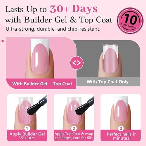 Qiek French Tips Press On Nails - 150Pcs Deep Pink Short Square Soft Gel Nail Tips Pre-Designed, 15 Sizes Fake Nails for Nail Art DIY, False Nails Salon Quality Manicure at Home Gifts For Women thumbnail 6