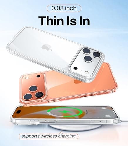 TORRAS for iPhone 17 Pro Max Case Crystal Clear, [Anti-Yellowing][Military-Grade Protection], Ultra Slim Transparent Anti-Scratch Back, Soft Bumper, Non-Slip 17 Pro Max Phone Case, Clear 6.9" thumbnail 8