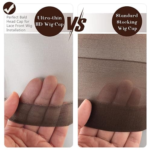 Z-CHARMMY HD Bald Caps for Lace Front Wigs, 36 Pieces Non-slip Stocking Wig Cap Bulk, Dark Brown thumbnail 4