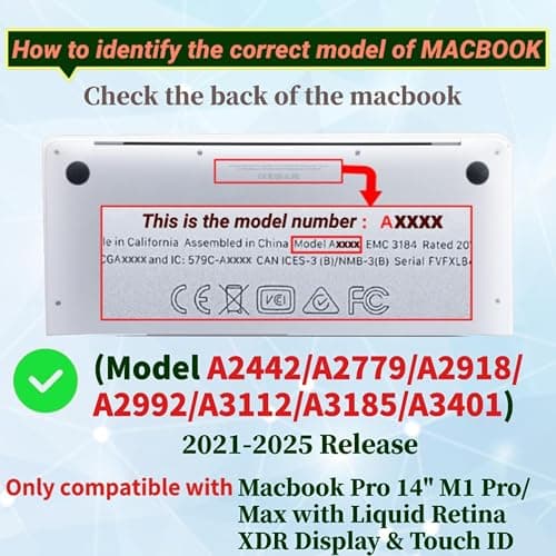 ACJYX Compatible with MacBook Pro 14 inch Case 2021-2025 Release A3401 A3112 A3185 A2918 A2992 M2 A2779 A2442 M1 Pro/Max, Faux Alligator Leather Plastic Hard Cover, Black Crocodile thumbnail 4
