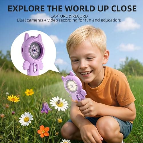 URMMIY Kids Microscope – 500X Digital Pocket Handheld Microscope with Dual Cameras & Autofocus, STEM Educational Toy & Perfect Christmas Birthday Gift for Boys & Girls Ages 3 4 5 6 7 8 9 10(Pink) thumbnail 6