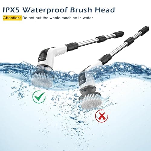 Bomves Electric Spin Scrubber, Cordless Cleaning Brush Scrubber for Home, 8 Replaceable Brush Heads-90Mins Work Time, 3 Adjustable Size, 2 Speeds for Bathroom Shower Bathtub Glass Car thumbnail 7