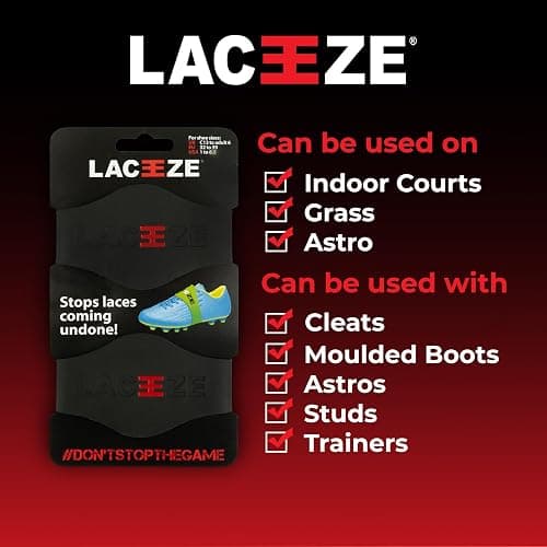 Laceeze Original Bands Fits shoe size 1-7 USA keeps laces tied during sport, soccer, rugby, field hockey thumbnail 4
