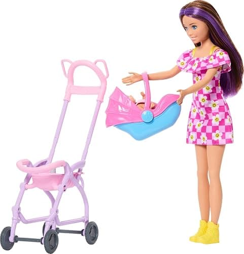 Barbie Skipper Babysitters Inc. Playset with Brunette Doll | Blonde Baby Doll, Stroller with Removable Car Seat & 7 Accessories thumbnail 4