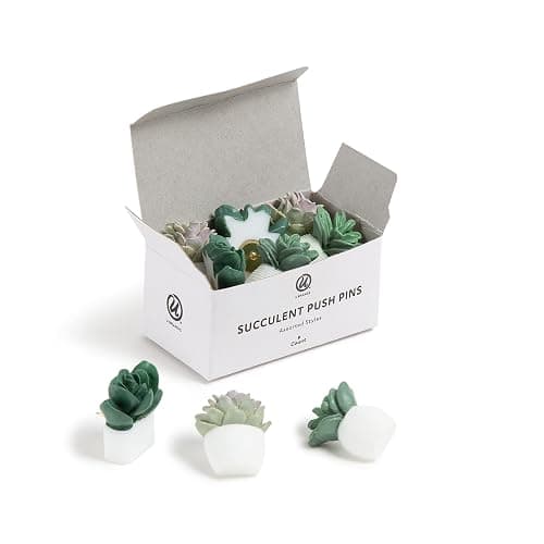 U Brands Succulent Push Pins Set, Office Supplies, Three Assorted Styles, 9 Count - Image 1