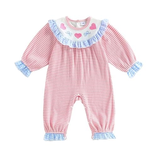 FYBITBO Infant Baby Girls Clothing Cute Doll Collar Jumpsuit Ruffle Long Sleeve Romper Newborn Outfit Fall Winter Clothes - Image 1