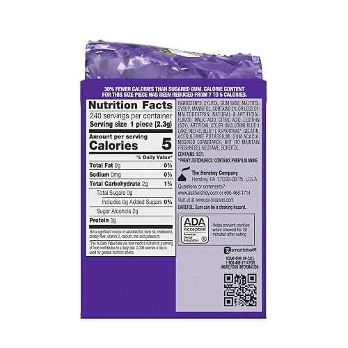 ICE BREAKERS Ice Cubes Arctic Grape Sugar Free Chewing Gum Bottles, 3.24 oz (6 Count, 40 Pieces) thumbnail 2