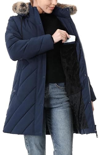 TYBBNY Women's Winter Coat Long Puffer Jacket - Waterproof Warm Thickened Snow Coat for Women thumbnail 7