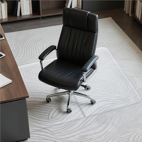 Office Chair Mat for Carpet: 36" x 48" Plastic Heavy Duty Computer Desk Mats with Lip for Low Flat and No Pile Carpeted Floor - Clear Rug Pad for Rolling Chairs Office Work Home Gaming Rectangle - Image 1