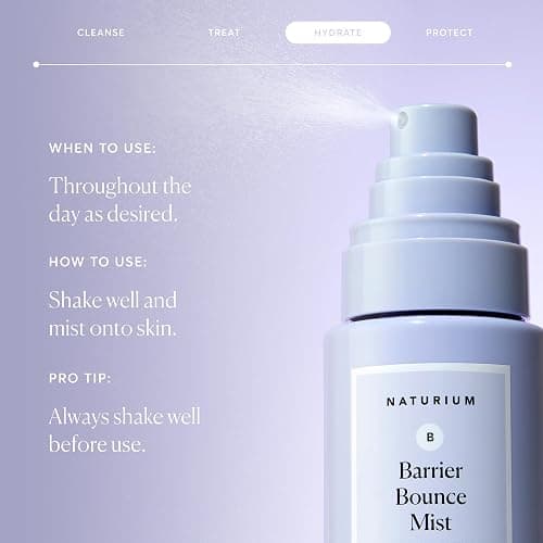 Naturium Barrier Bounce Mist, Hydrating Skincare with Urea, Squalane, Plant-Derived Ceramide & Aloe, 100 mL / 3.4 fl oz thumbnail 5