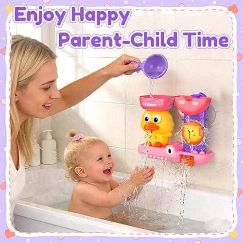 Bath Toys for Kids Ages 1-3: Toddler Bath Toys for 1 2 3 Year Old Girl Gifts - Pink Bathtub Toy for Toddlers 2-4 - Baby Girl Gifts 12+ Months thumbnail 5