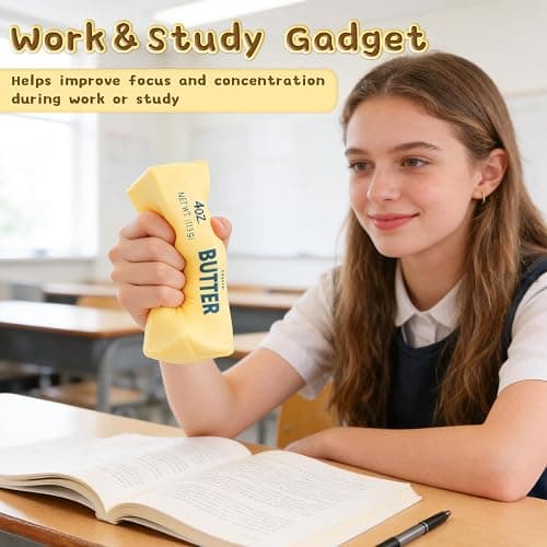 2PCS Slow Rebound Cute Butter Squeeze Stress Balls, 2026 New Realistic Big Squishy Butter Stick Squeeze Toys, Soft Stress Relief Squeeze Ball Toy for Anxiety Hand Relax thumbnail 6