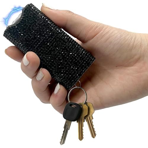 Streetwise Rhinestun Keychain Stun Gun – Compact Rechargeable Stun Gun Flashlight with Rhinestone Grip, Holster and Keyring for Women’s Self Protection thumbnail 2