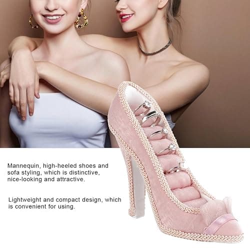 Moofey Jewelry Stand, Fashion High Heeled Shoes Ring Display Stand, Necklace Ring Holder for Girls, Bridal, Women Gifts (High Heels) thumbnail 6