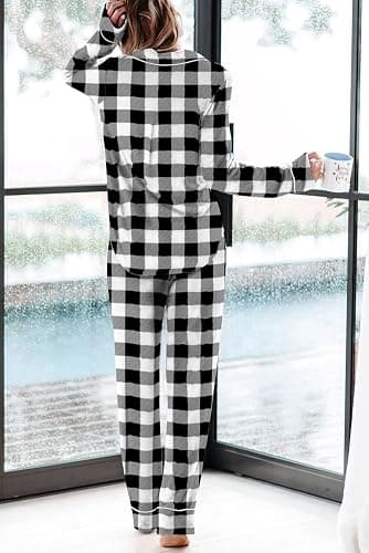 Aamikast Women's Pajama Sets Long Sleeve Button Down Sleepwear Nightwear Soft Pjs Lounge Sets thumbnail 5