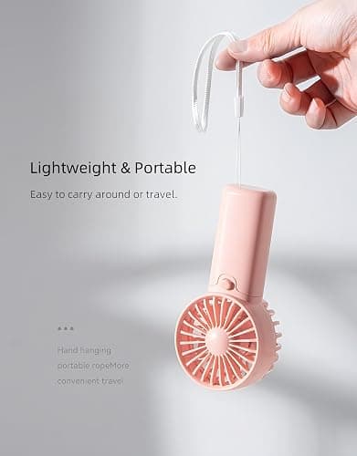 Mini Portable Fan, (2 x AAA Batteries, Batteries Not Included) Lightweight Handheld Fan Perfect for Outdoor, Travel, Office, Hiking and Camping - Green thumbnail 6