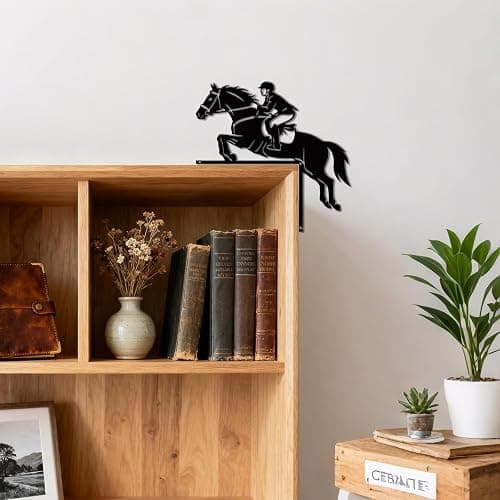 CUTHOLLOW Equestrian Rider Door Topper Sign Metal Wall Art Decor | 9.8"x9.8" Double-Sided Metal Hanging Sign Door Frame Decor, Door Corner Accent Room Entryway & Home Housewarming Decoration thumbnail 5