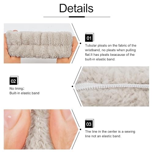 WHAVEL 6PCS Spa Headband and Wristbands Set, Face Wash Headband Wrist Bands for Washing Face Makeup Skincare Hair Band Skin Care Accessories Tools thumbnail 5