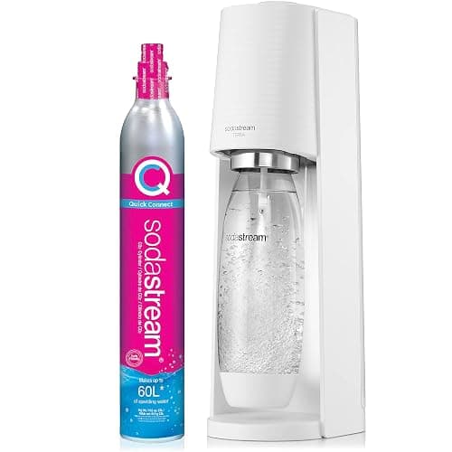SodaStream TERRA Sparkling Water Maker, Value Bundle, CQC CO2 System, Includes 2 Quick Connect 60L CO2 Cylinders, 3 Dishwasher Safe BPA Free Bottles, 2 bubly Drops, Make your own Pepsi, White thumbnail 4