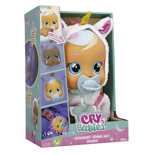 Cry Babies Goodnight Dreamy - Sleepy Time Baby Doll with LED Lights, for Girls and Boys Ages 18M and Up, Multicolor thumbnail 3