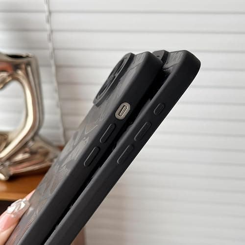 FLIRACON Black Lips Print Soft Phone Case Compatible with iPhone Case (Black,for iPhone 13) thumbnail 3