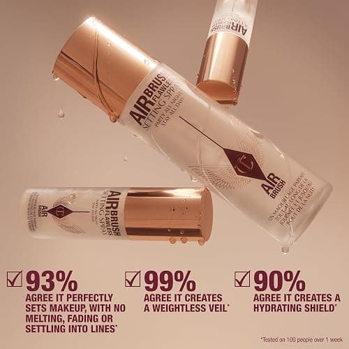 Charlotte Tilbury Airbrush Flawless Setting Spray - Ultra-Fine Hydrating Mist to Prime & Set Makeup Up to 16Hr – Soothes and Blurs Skin, Waterproof, Wedding Makeup thumbnail 6