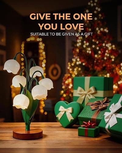 Flower Table Lamp, Vintage Lily Desk Lamp with 3 Color Modes, Cute Cottagecore Night Light for Bedroom, Bedside Table, Dorm, Aesthetic Home Decor, Mothers Day Gift for Mom, Birthday Gift for Women thumbnail 8