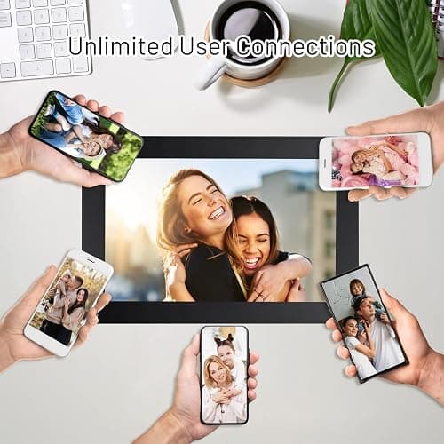 AEEZO 10.1 Inch WiFi Digital Picture Frame, IPS Touch Screen Smart Cloud Photo Frame with 32GB Storage, Auto-Rotate Easy Setup to Share Photos or Videos via AiMOR APP, Wall Mountable Black thumbnail 7
