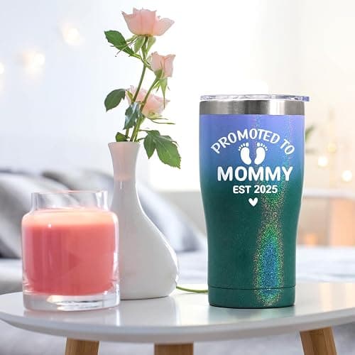 GINGPROUS 2025 New Mom Gifts, Promoted to Mommy Est 2025, Mothers Day Gifts for New Mom to be First Time Mama Pregnancy Must Have Baby Shower, 20oz Insulated Stainless Steel Travel Tumbler, Gradient thumbnail 2