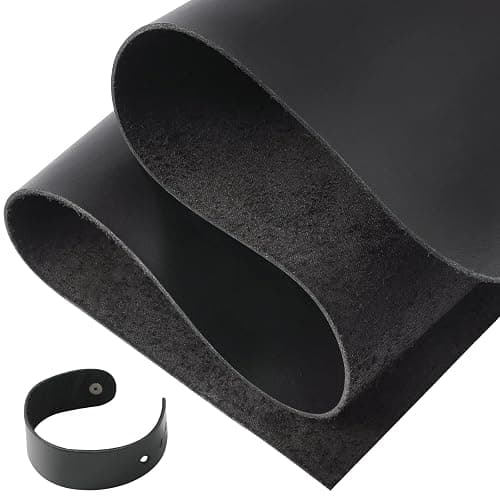 RingSun Genuine Leather Sheets for Leather Craft (2mm), Full Grain Leather for Tooling Craft Sewing(10''X10'', Black) - Image 1