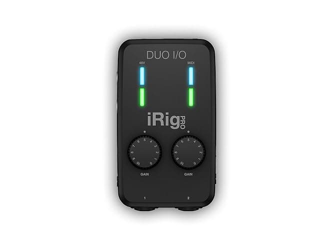IK Multimedia iRig Pro Duo I/O USB audio interface, TRS balanced & headphones outputs, audio mixer to 24-bit, midi interface for music studio, recording, podcasting, streaming & social apps thumbnail 2